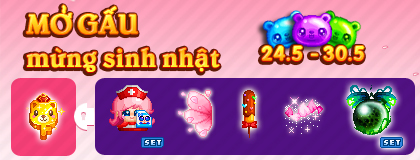 Mở gấu mừng sinh nhật Boom online