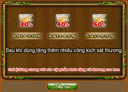 Đạo cụ 30%, 40% và 50%