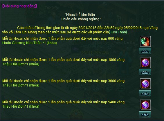Webgame nhập vai Võ Lâm Chi Mộng - Bảo Trì Định Kỳ