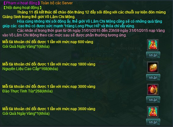 Webgame nhập vai Võ Lâm Chi Mộng - Bảo Trì Định Kỳ