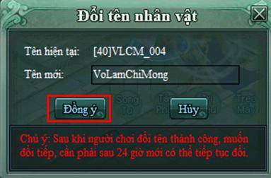 Webgame nhập vai Võ Lâm Chi Mộng - Hướng Dẫn Thẻ Đổi Tên