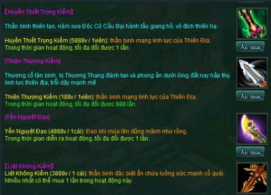 Webgame nhập vai Võ Lâm Chi Mộng - Phiên Bản 136