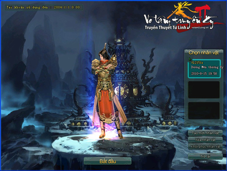 Giao diện chọn nhân vật VLTK II