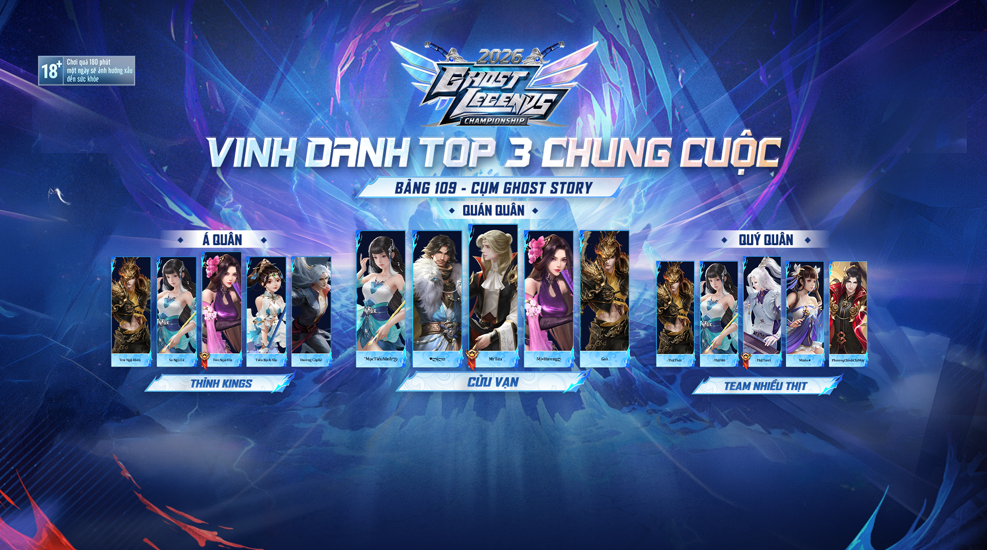 Kết Quả Ghost Legends Championship 2026 - Bảng 109 | Cụm Ghost Story