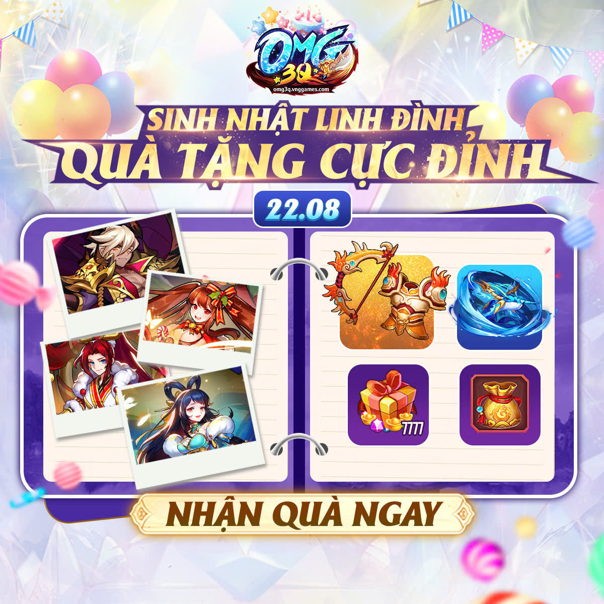 Chi tiết tin tức | OMG 3Q - Game thẻ bài đấu tướng chiến thuật trên mobile do VNG phát hành | Sự Kiện Game