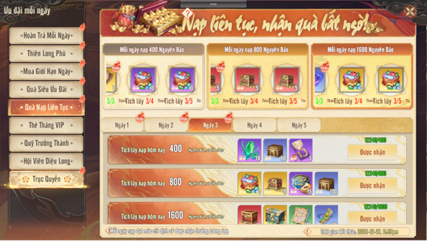 Tích lũy nạp nhận quà